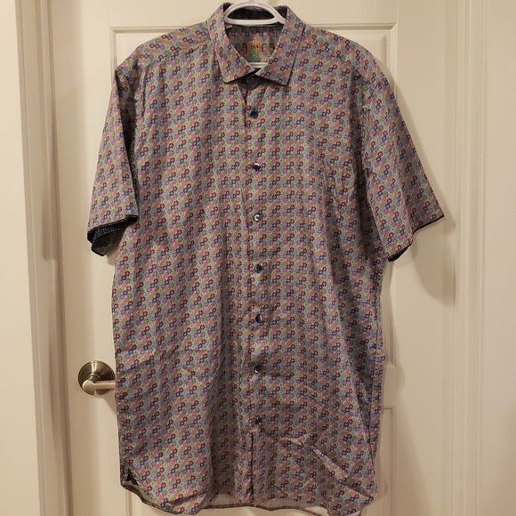 Luchiano Visconti Other - LUCHIANO Visconti Men's Floral Short Sleeve Button Shirt - Size XL